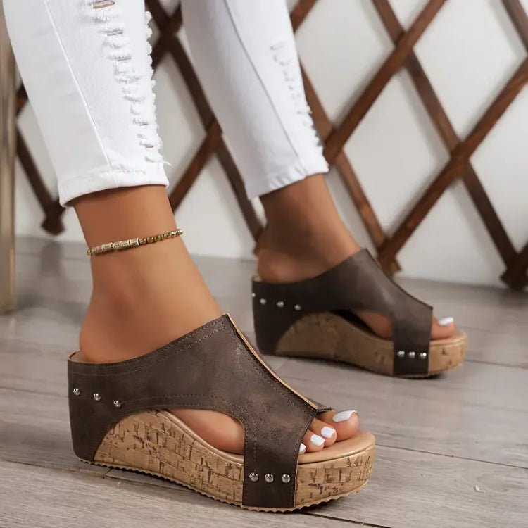 Nora | Women's Orthopedic Cushioned Cork Sandals Side
