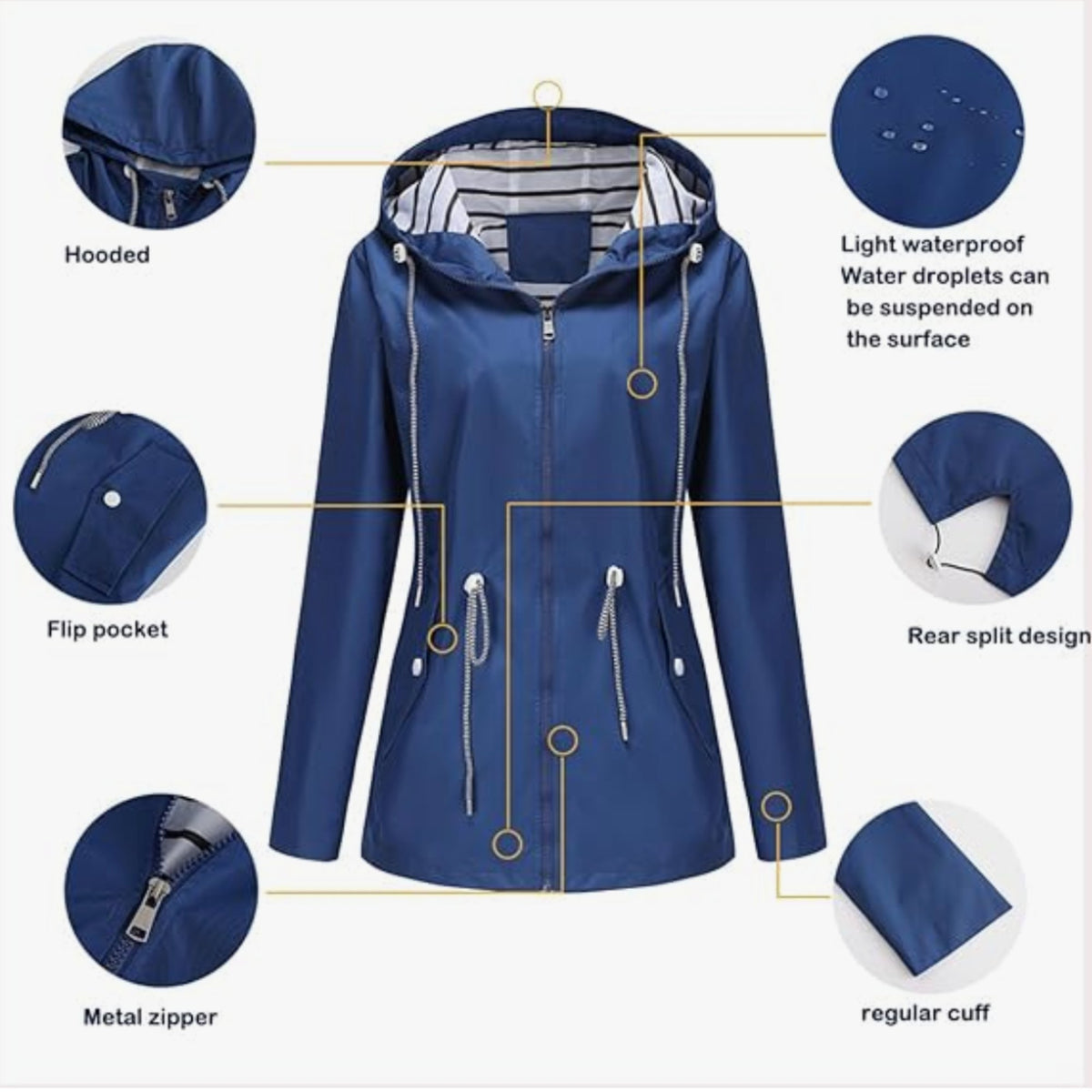 Nora | Women's Sleek Waterproof Jacket Angle
