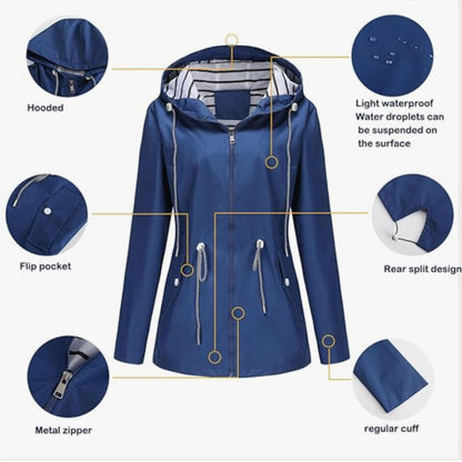 Nora | Women's Sleek Waterproof Jacket Angle