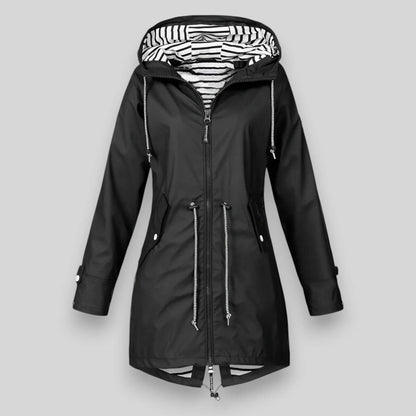 Nora | Women's Sleek Waterproof Jacket Close Up