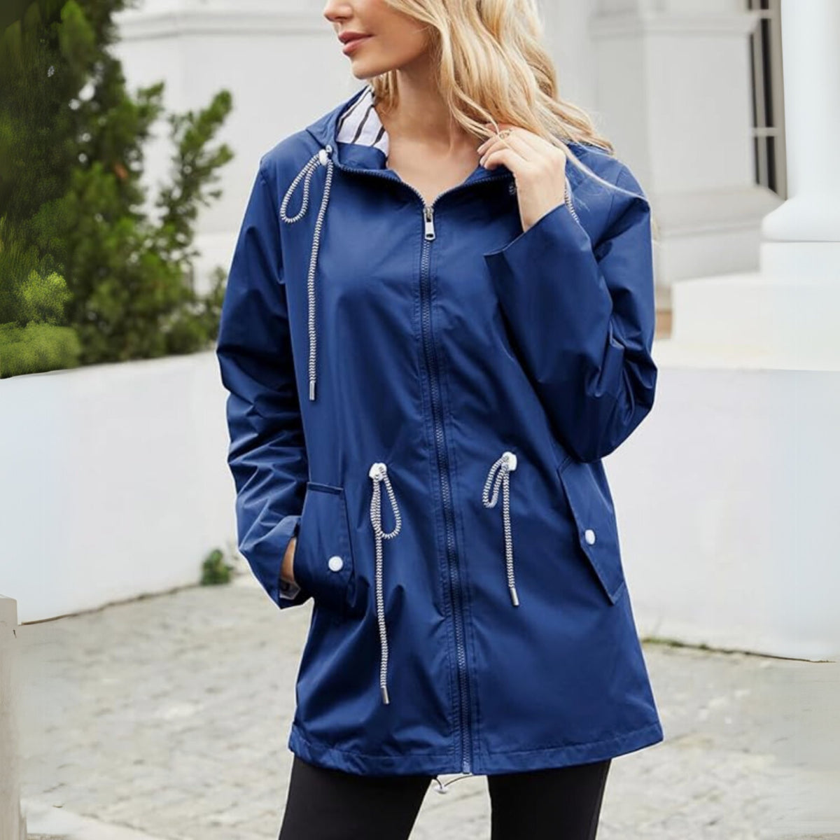 Nora | Women's Sleek Waterproof Jacket Lifestyle