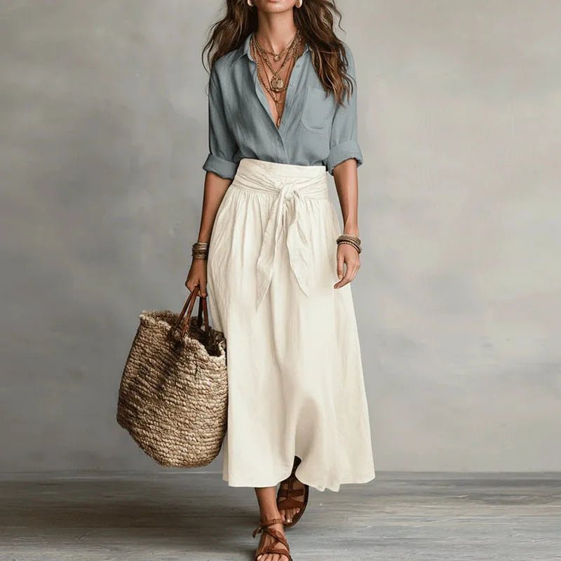 Nora | Women's Wrap Tie Linen Co-Ord Set Hero