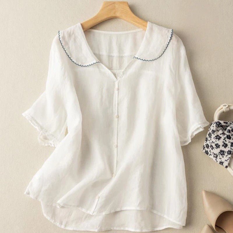 Ophelia | Women's Vintage Button Detail Blouse Back
