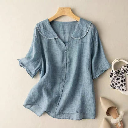 Ophelia | Women's Vintage Button Detail Blouse Detail