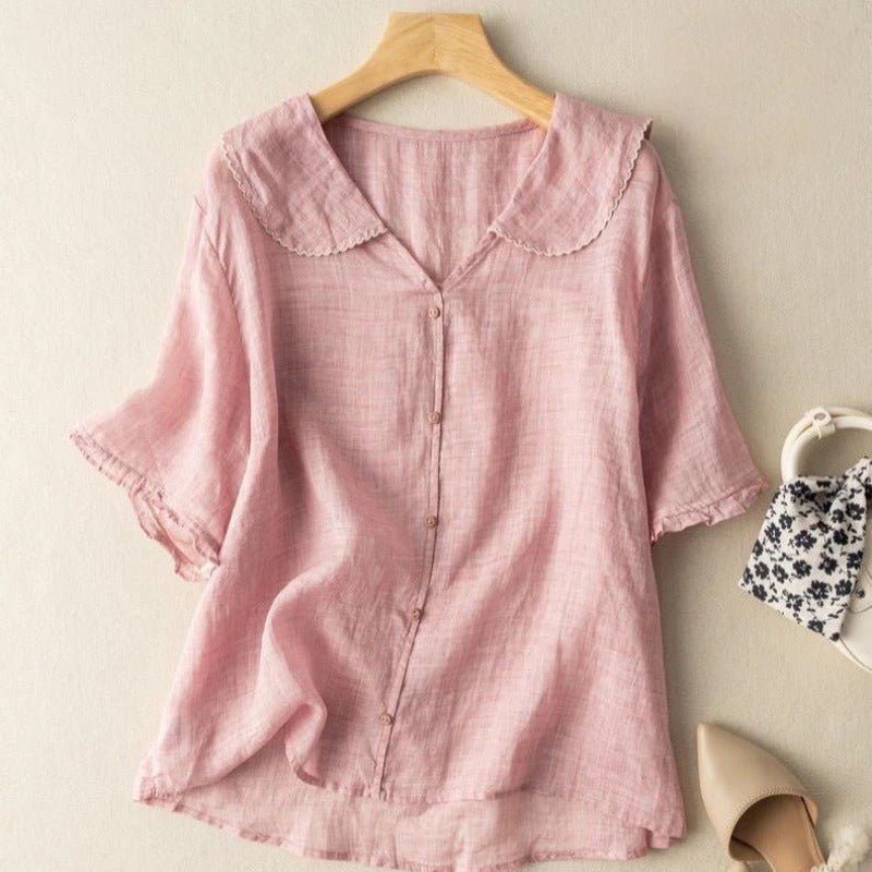 Ophelia | Women's Vintage Button Detail Blouse Side