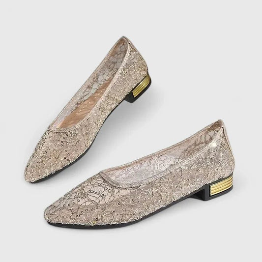 Orelle | Women's Orthopedic Gold Overlay Slip-On Shoes Hero