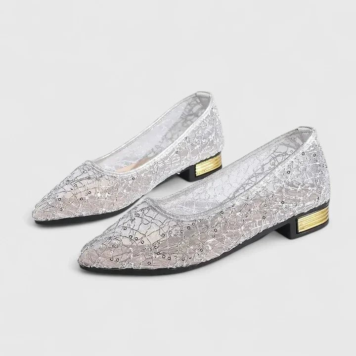 Orelle | Women's Orthopedic Gold Overlay Slip-On Shoes Side