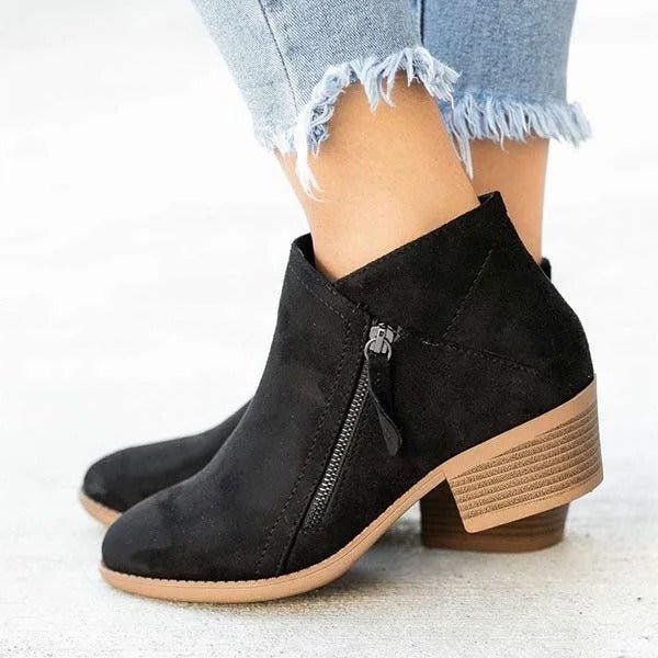 Orthella | Women's Side Zipper Orthopedic Heel Boots Detail