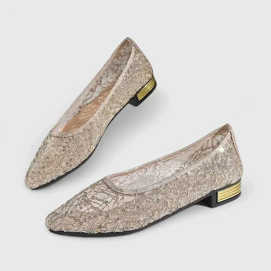 Orvielle | Women's Orthopedic Golden Overlay Sneakers Hero