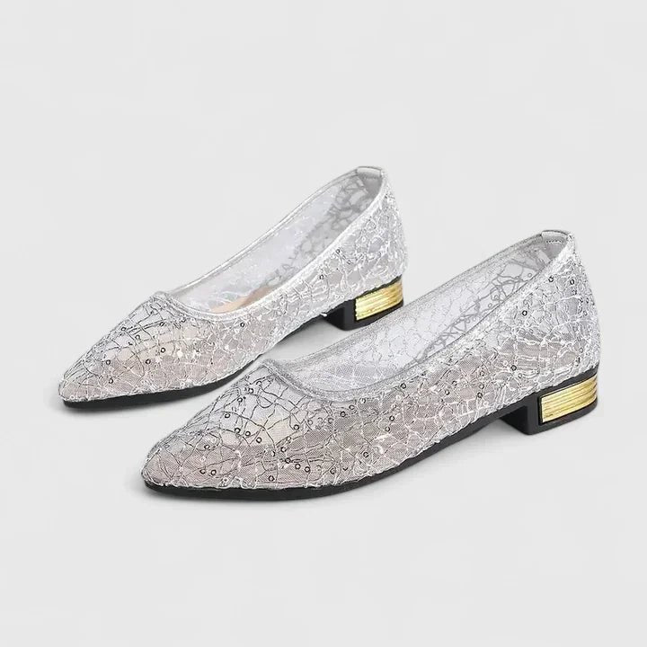 Orvielle | Women's Orthopedic Golden Overlay Sneakers Side