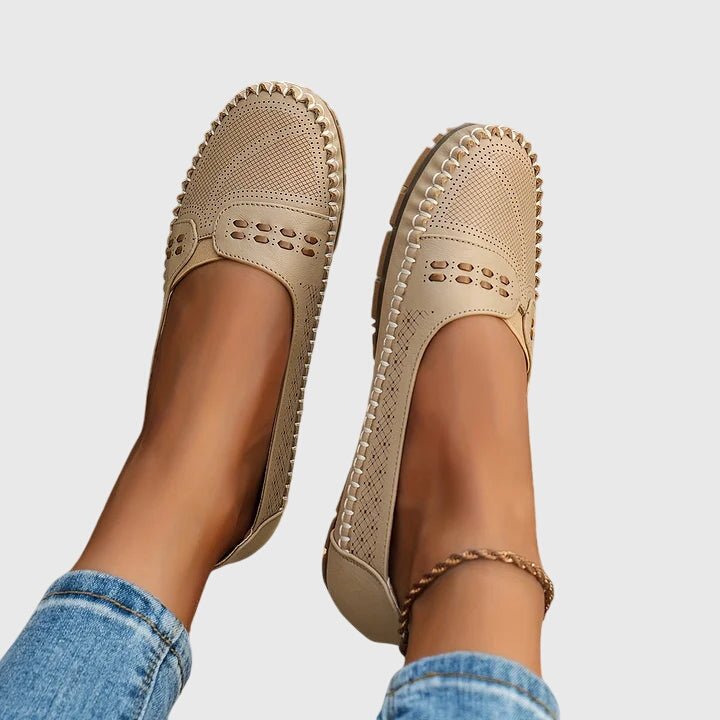 Pernelle | Women's Orthopedic Perforated Slip-On Shoes Close Up