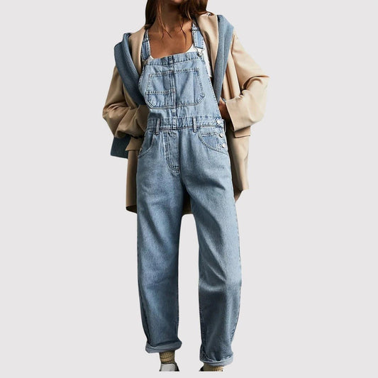 Riviana | Women's Full-Length Denim Dungarees Hero