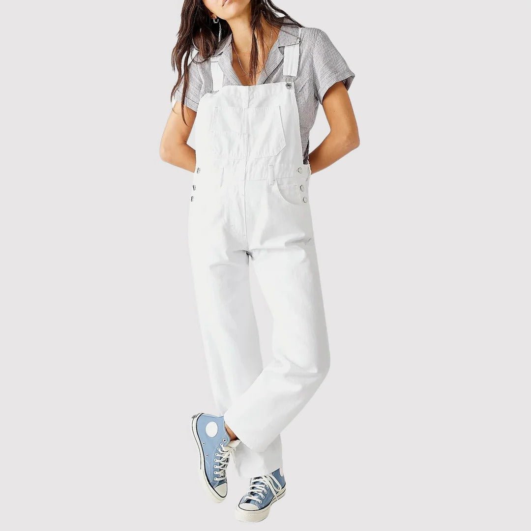 Riviana | Women's Full-Length Denim Dungarees Side