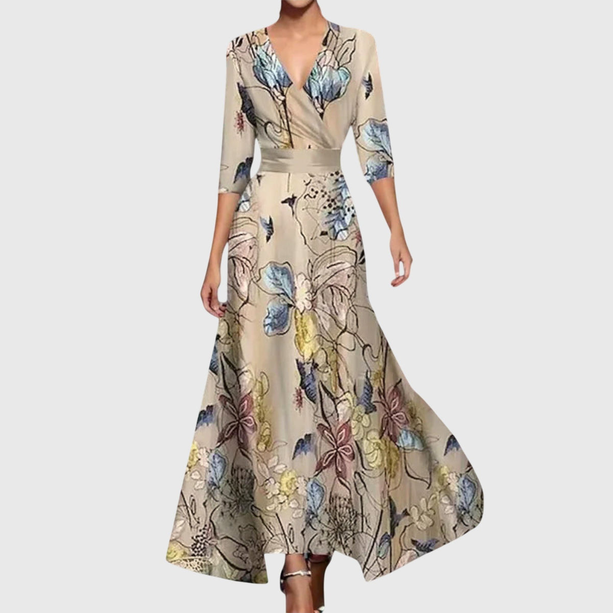 Robin | Sophisticated Poppy Print Dress Detail