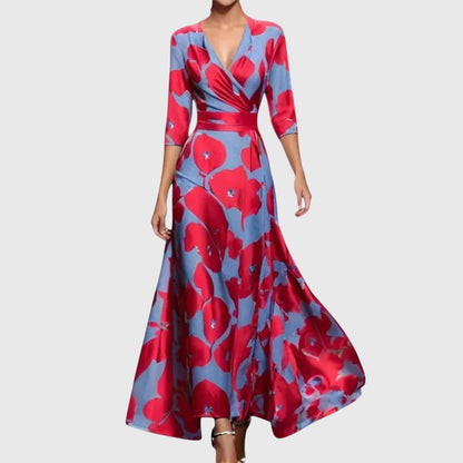 Robin | Sophisticated Poppy Print Dress Hero