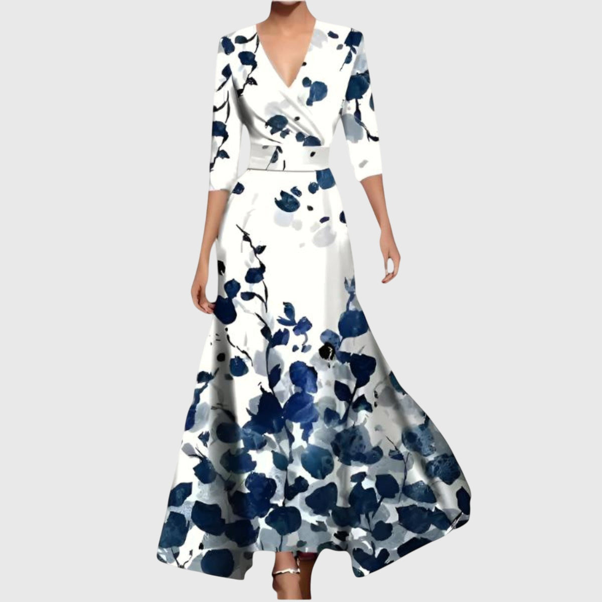 Robin | Sophisticated Poppy Print Dress Side