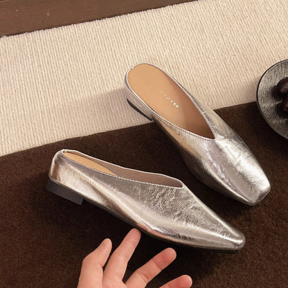 Romy | Women's Square Toe Leather Flats Alternate