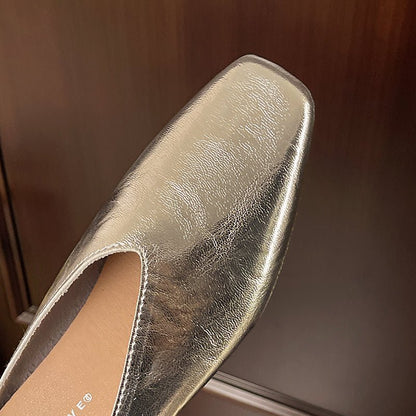 Romy | Women's Square Toe Leather Flats View 11