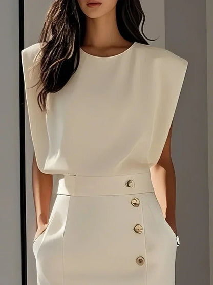 Rosalind | Women's Button Slit Midi Dress Alternate