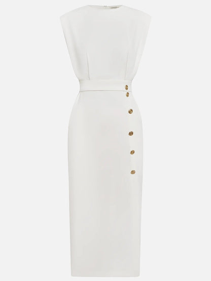 Rosalind | Women's Button Slit Midi Dress View 12