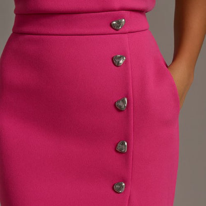 Rosalind | Women's Button Slit Midi Dress View 14