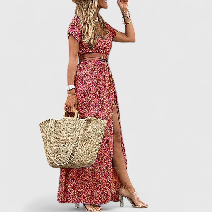 Roselle | Women's Sophisticated Maxi Dress High Slit Back