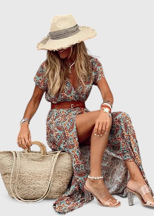 Roselle | Women's Sophisticated Maxi Dress High Slit Detail