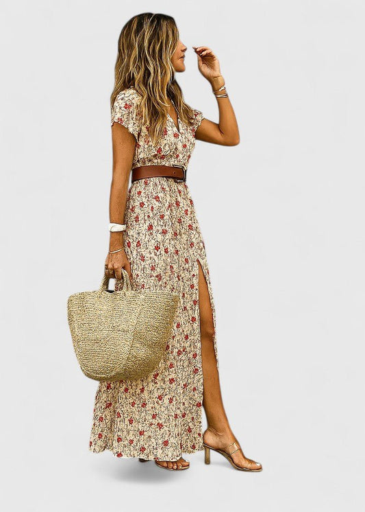Roselle | Women's Sophisticated Maxi Dress High Slit Front