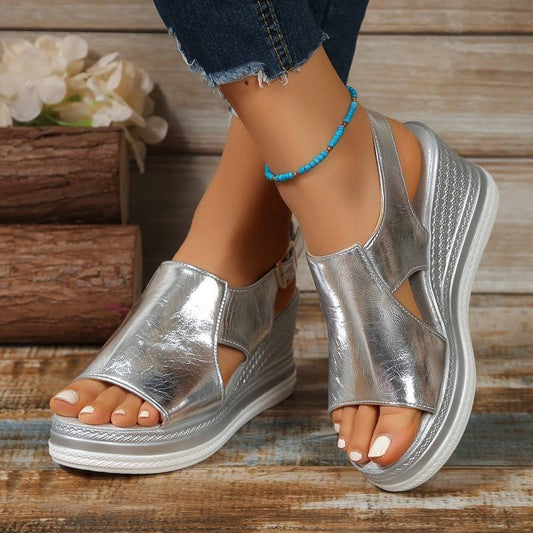 Ruby | Women's Metallic Orthopedic Sandals Hero