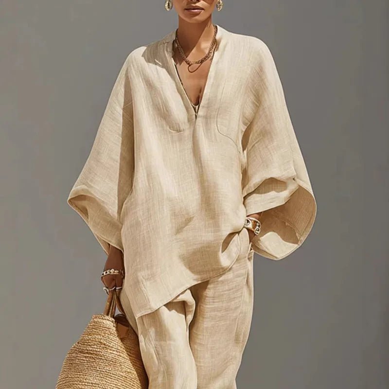 Rue | Women's Batwing Linen Matching Set Hero