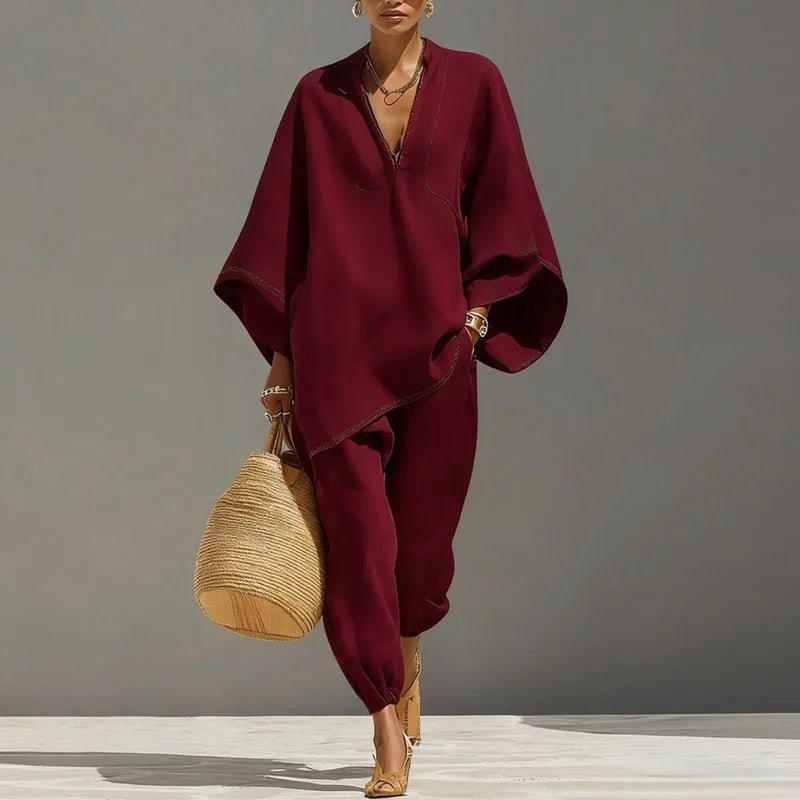 Rue | Women's Batwing Linen Matching Set Lifestyle