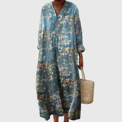 Séline | Women's Geometric Patchwork Maxi Dress Angle