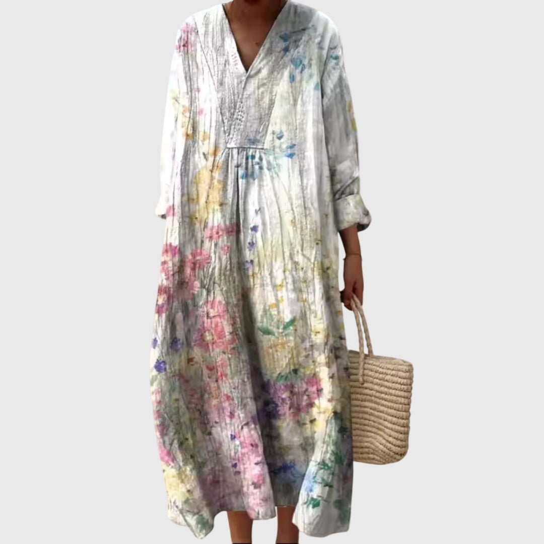 Séline | Women's Geometric Patchwork Maxi Dress Back