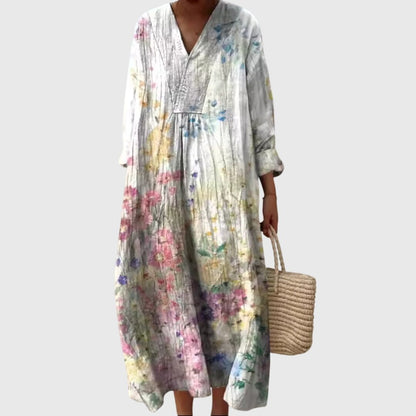 Séline | Women's Geometric Patchwork Maxi Dress Back