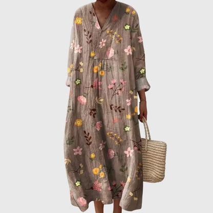Séline | Women's Geometric Patchwork Maxi Dress Front