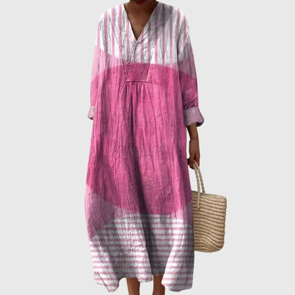 Séline | Women's Geometric Patchwork Maxi Dress Lifestyle