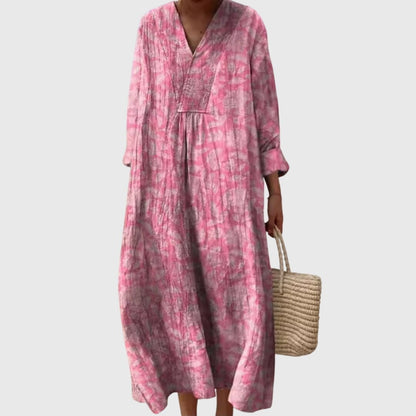 Séline | Women's Geometric Patchwork Maxi Dress Side