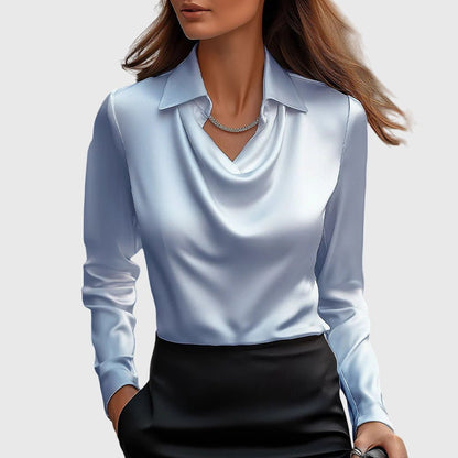 Sage | Cowl Neck Sophisticated Dress Side