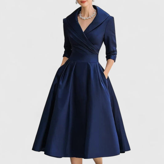 Selene | Women's Elegant Midi Dress Wrap V-Neckline Hero