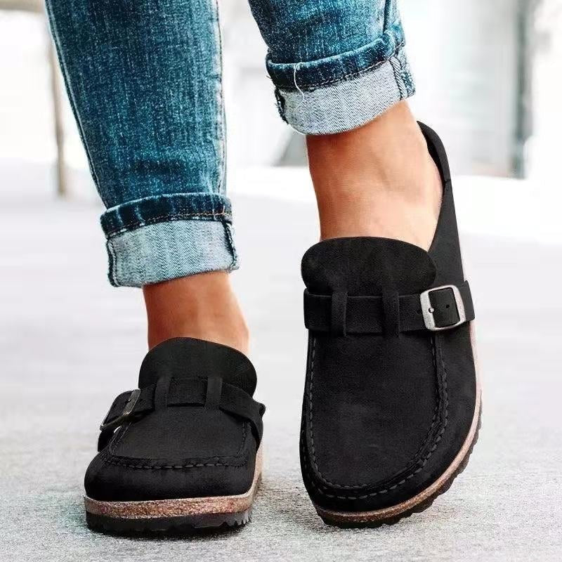 Selvaine | Women's Orthopedic Slip-Ons Buckle Strap Close Up