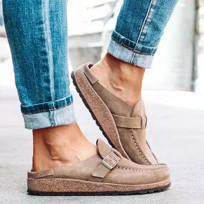 Selvaine | Women's Orthopedic Slip-Ons Buckle Strap Front