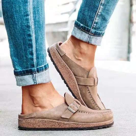 Selvaine | Women's Orthopedic Slip-Ons Buckle Strap Front
