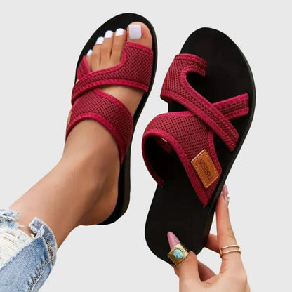 Selvine | Women's Orthopedic Crossover Mesh Strap Sandals Detail