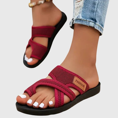 Selvine | Women's Orthopedic Crossover Mesh Strap Sandals Side