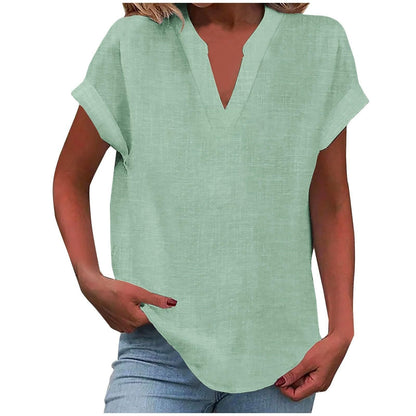 Seralette | Women's Relaxed V-Neck Blouse Close Up