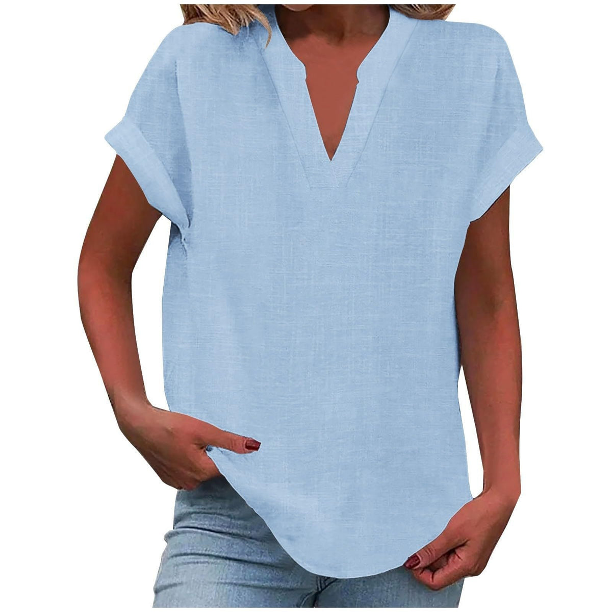 Seralette | Women's Relaxed V-Neck Blouse Detail