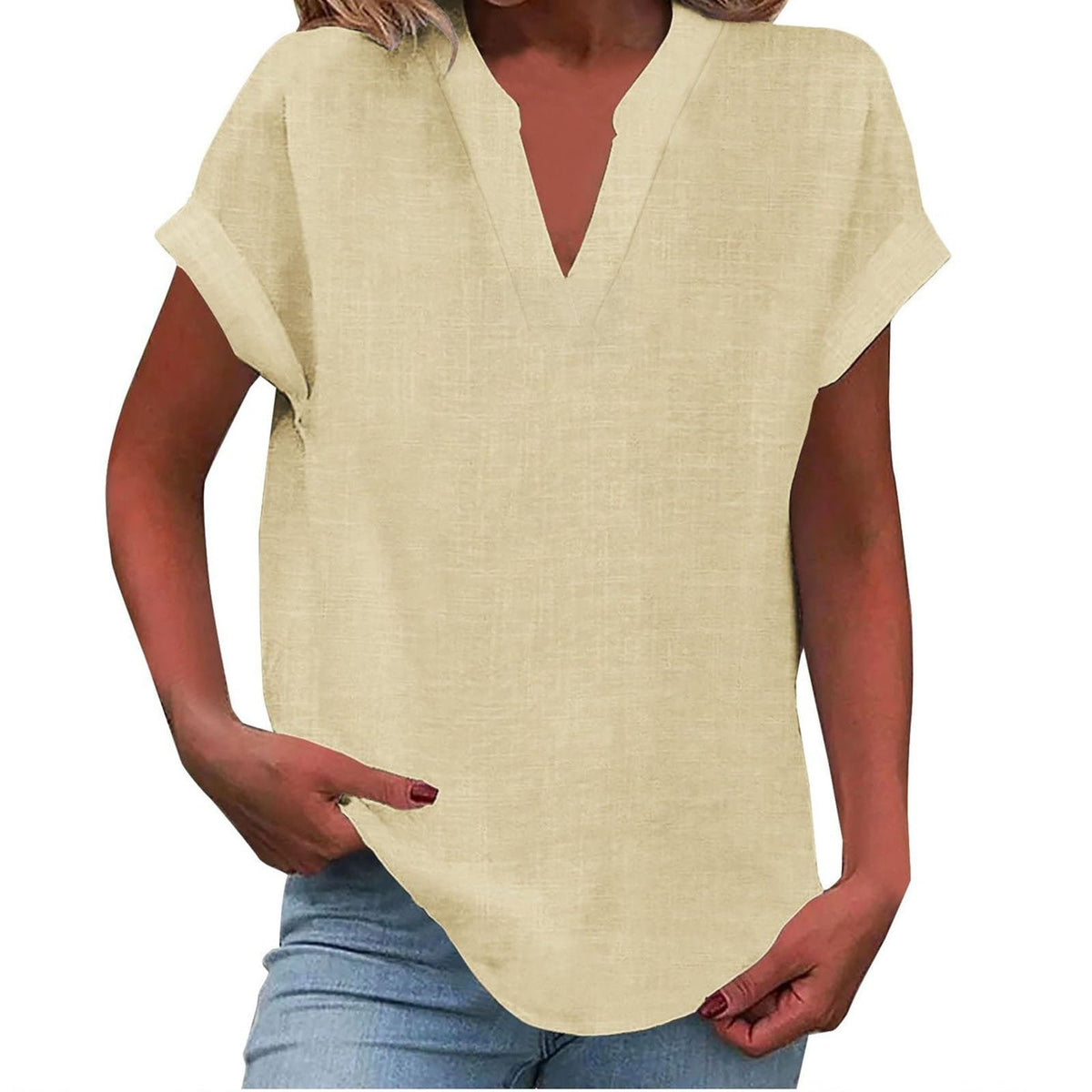 Seralette | Women's Relaxed V-Neck Blouse Lifestyle