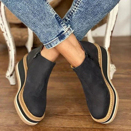 Seralina | Women's Platform Low Ankle Boots Front