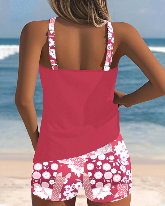 Seralynn | Women's Floral Print Two-Piece Swimsuit Front