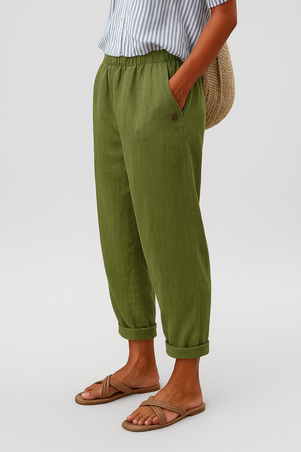 Seraphina | Women's Button Side Stylish Pants Front